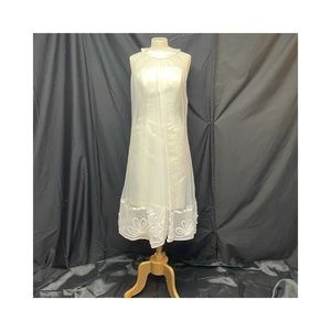 Mille Fiori, Designer Wedding Dress 6 Short Ivory Silk Sheer Overlay Crystals